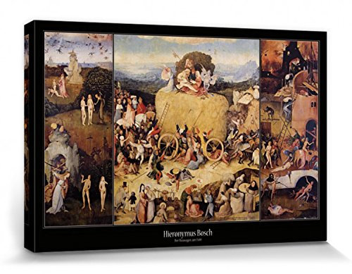 1art1 Hieronymus Bosch Poster Der Heuwagen, 1516 Bilder Leinwand-Bild Auf Keilrahmen | XXL-Wandbild Poster Kunstdruck Als Leinwandbild 30x20 cm