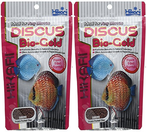 Hikari DISCUS BIO-GOLD, 2.82 oz, High-Protein Fish Food, Natural Color Enhancing Ingredients, Supports Immune System Health, All Life Stages, 2 Pack