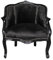 Casa Padrino Barock Damen Salon Sessel Schwarz/Schwarz - Möbel Antik Stil