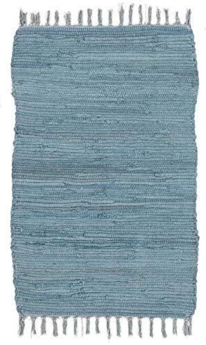 ABC Italia Italia Fleckerlteppich Läufer Reine Baumwolle 30C In Waschmaschine Waschbar , Blau, 60x100cm