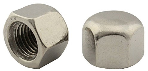 Hutmuttern (niedrige Form) - M8 - (20 Stück) - DIN 917 - Sechskant-Hutmuttern - Edelstahl A2 (V2A) - SC917 - SC-Normteile