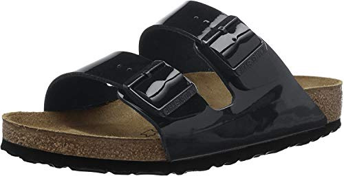 Birkenstock Womens Arizona Black Patent Birko-Flor Sandals 41 EU