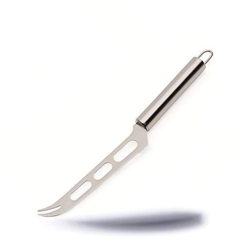 Kerafactum, coltello da formaggio in acciaio inox, adatto anche per duro, con manico rotondo il set espandibile, tagliaverdure forchetta portata, lavabile lavastoviglie