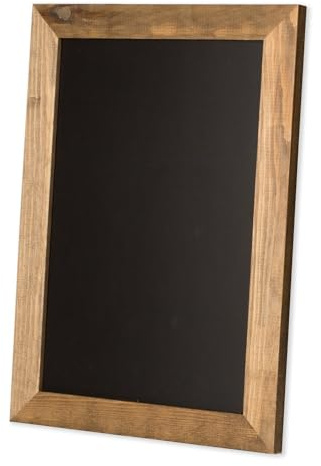 Rustic Wooden Magnetic Kitchen Chalkboard Sign - 12x16 Inch Brown Framed Wall Hanging Chalk Board for Farmhouse Decor, Wedding, Restaurant Menu & Home