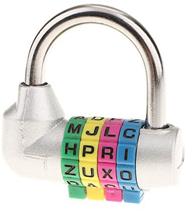 Cerradura de Maleta de Equipaje de Viaje Candado de Combinación de Letra Dial de 4 Dígitos - Plata