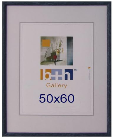 OSLO MasterLine Bilderrahmen 50 x 60 blau gesprenkelt Holz Echt-Glas Portrait-rahmen Foto-Format Photo Frame