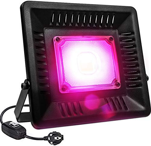 Relassy Lampade per Piante 50W Impermeabile IP67 Luci Piante COB LED Lampada di Crescita per Piantes da Interno ed Esterno ed Giardinaggio Idroponico