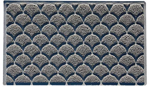 Nicoman Fan Shape Door Mat|Fish Scales Style Floor Mat|Patio Garden Kitchen Doormat|Matt for Outdoor Use ONLY(Grey, 75x44cm)