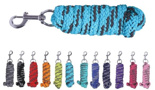 NETPROSHOP Anbindestrick Pferde Führstrick mit Karabinerhaken 2 Meter, Farbe:Hellblau