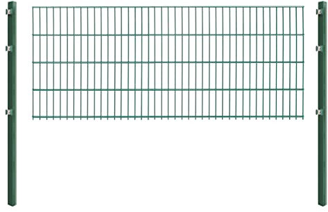 Doppelstabmattenzaun - Komplettset inkl. Pfosten und Montagematerial - Verschiedene Längen und Höhen – Grün oder Anthrazit (L 16 m | H 83 cm | Grün)