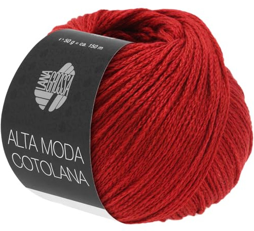 LANA GROSSA Alta Moda Cotolana | Edles Kettengarn aus 45% Schurwolle (Merino superwash), 45% Pima Baumwolle & 10% Polyamid| 50g Wolle zum Stricken & Häkeln | 150m Garn FB 5