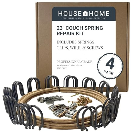 House2Home -Federset für Sofa-Polsterung, 4 Federn, Clips, Draht für Möbel, Stühle und Couch, inklusive Anleitung (evtl. nicht in deutscher Sprache)