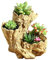 Yanmilia Pot de fleurs artificiel en bois flotté imitation bois rustique pour plantes grasses Pot de fleurs décoratif pour intérieur ou extérieur (Style D)