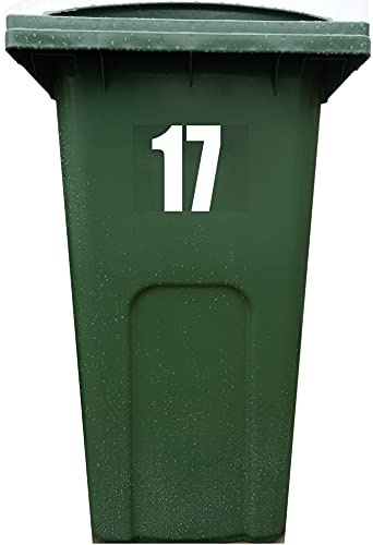 4X Bin Sticker Vinyl Number 1-99 Large Recycling Box Wheelie Self Adhesive (17)