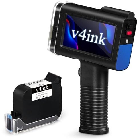 v4ink BENTSAI Handheld-Drucker BT-HH6105B2, tragbarer Handheld-Tintenstrahldrucker mit 4,3-Zoll-LED-Touchscreen Mobile Inkjet Coder QRCode Barcode Datum Logo Text auf jeder Oberfläche (BT-HH6105B2)