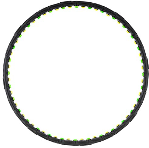 MAXXIVA Hula Hoop Reifen Erwachsene Fitness 80 Magnete 1,5 kg Home-Training Yoga Pilates Reha Sport Workout Massage (Schwarz - Ø 98 cm)