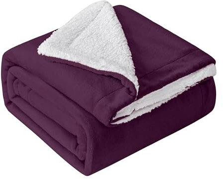 Mixibaby Hochwertige Wohndecken Kuscheldecken, extra Dicke warm Sofadecke/Couchdecke, Größe:150 cm x 200 cm, Farbe:Violett