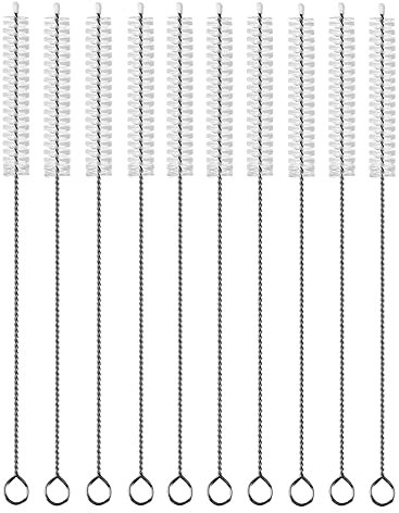 Lot de 10 Goupillons Nettoyage, Brosses Longues pour Paille - 25,4 cm de Large - 10 mm de Diamètre - Longue Brosse pour Paille, Gobelet, Bouteille d'Eau et Tubes