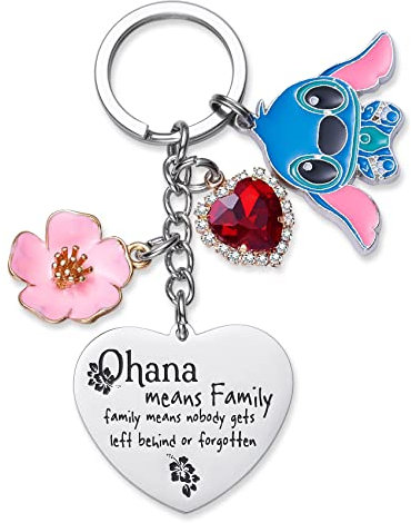 Ohana bedeutet Familiengeschenke, süße Schlüsselanhänger, Freundschaftsgeschenk, Ornament, Herz-Schlüsselanhänger, Geburtstagsgeschenk