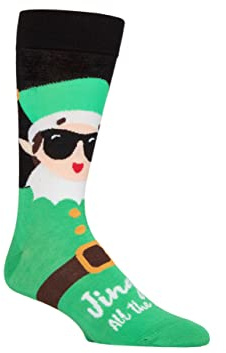 SockShop Lazy Panda Men's and Ladies' Bamboo Christmas Socks Pack of 1 Jingle All The Way Elf 7-11