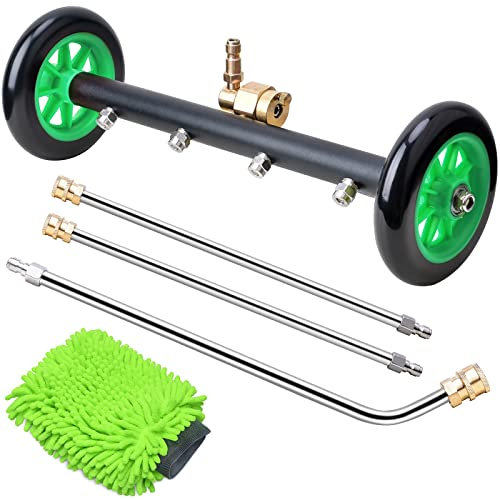 4000PSI Pressure Washer Undercarriage Cleaner Water Broom, Undercarriage Power Washer Attachment w/ Extension Rods - Undercarriage Sprayer 16 Inch