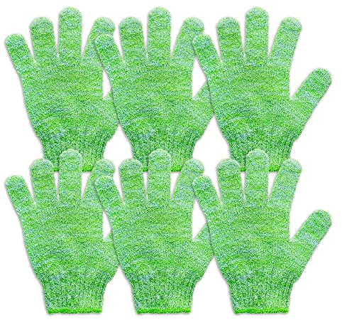 Das Blaue Wunder | Clever Hand Peelinghandschuh | Peeling Handschuh | Bambusfasern (6 Stück, grün)