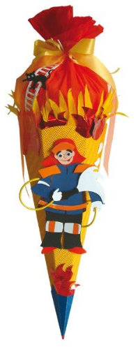 alles-meine.de GmbH stabile Spitze - aus Kunststoff - verschiedenes Zubehör frei wählbar - passend für BASTELSET Schultüte - Feuerwehr 85 cm - mit Tüllabschluß 6 - eckig - Zucker..