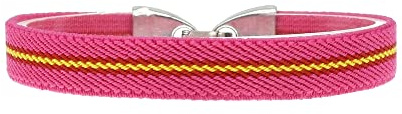 BDM Bracelet Drapeau Rose Espagne, Bracelet taurin élastique, éleveur et Taureau, Bracelet Homme et Femme, avec Fermoir Couleur Argent.