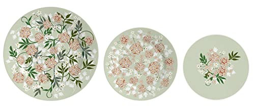 DKD Home Decor Set de Platos, Porcelana, Estándar