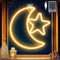 Eid Ramadan Dekorativ Neon Fenster Lichter, 12 Zoll Mond Stern LED Neonlicht Batterie und USB Betrieben Mond Neonzeichen mit Timer für Islam Feiertag Eid Mubarak (Warmweiß Licht, 1 Packung)