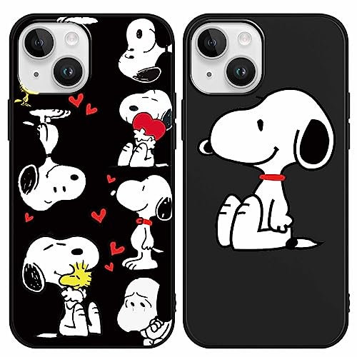 nurkorki [2 Stück Schutzhülle für iPhone 14 iPhone13 Hülle 6,1, Handyhülle Niedlich Karikatur Muster TPU Silikon Einzigartige Lustig Beschützen Hülle für iPhone 14 iPhone13
