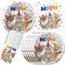 YGCHEN Chat Vaisselle de Fête Anniversaire Décoration Chaton Assiettes Gobelets Serviettes Cat Vaisselle Jetable Enfants Fête d'Anniversaire Déco 10 Invités