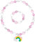 OSDUE Regenbogen Schmuck Set Mädchen, Regenbogen Armband Set, Regenbogen Kinderschmuck Enthalten Halskette, Armbänder, Regenbogen Kinderschmuck Set für Party Dress Up Geschenk (2 Stück)