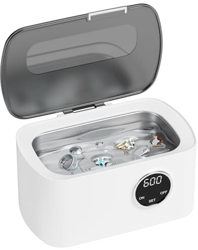 Limpiador Ultrasonidos Limpiador Ultrasónico Profesional 600ML Limpiador Ultrasonidos Dental Ultrasonidos Limpieza para Joyas, Gafas, Relojes, Dentaduras