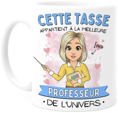 Cupdarling® Tasse Personnalisable pour Professeur - Idée Cadeau pour Femme - Mug Enseignante - Anniversaire