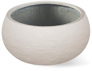 Luca Lifestyle Pflanzkübel Terreno Low Balloon Sand Rund Fiberglas *5 Jahre Garantie* - 73x73x33 cm - Premium Qualität - F8742