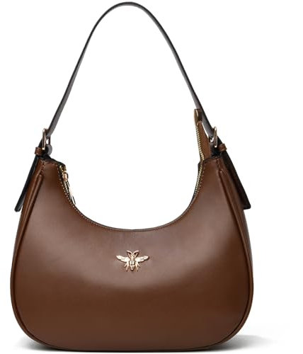 CROJUYI Kleine Halbmond-Umhängetaschen, Geldbörsen für Damen, Retro, klassisch, Clutch, Hobo-Tragetasche, Geldbörse und Handtasche, niedliche Crossbody-Tasche, Q Coffee, Small