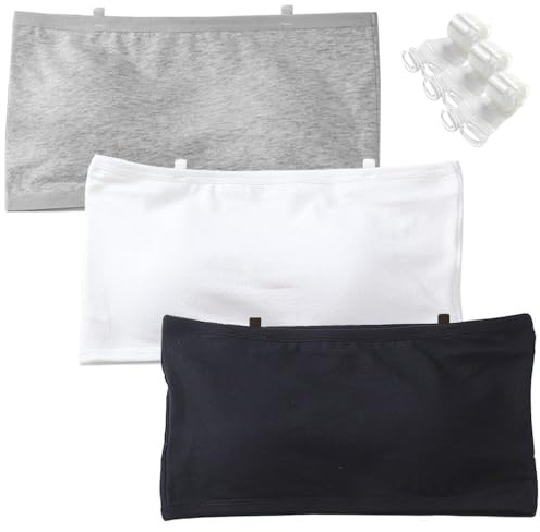 Bysion Bandeau BHS für Mädchen Ohne Bügel Nahtlose Unterwäsche mit Fest Gepolsterte und 3 Unsichtbare Schultergurt Teens Trägerloser Bralette Tube Top für 10-16 Jahre