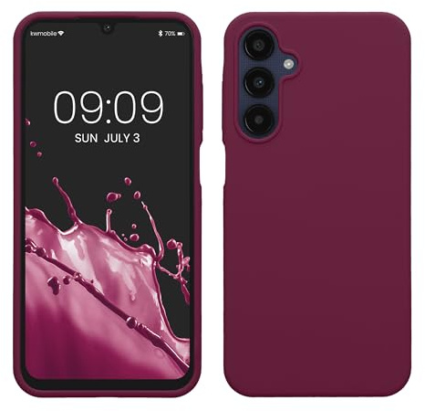 kwmobile Cover per Samsung Galaxy A25 Custodia - Back Case per Smartphone in Silicone TPU - Protezione Gommata - viola bordeaux