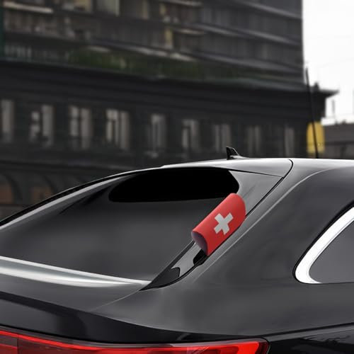 EM 2024 Fußball Autofahne 15x10 cm Etikett Car Label verschiedene Länder Nationalmannschaft Flag Banner National Soccer Team (Schweiz)