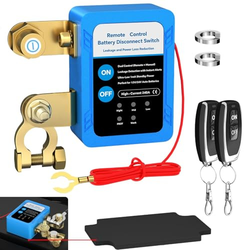 Gasoray Remote Battery Disconnect Switch 12V 240A Smart Voltage Kill Switch for Car, Car Battery Kill Switch Anti Theft, Battery Cut Off Shut Off Switch for Auto,Vehicle, RV, ATV,Truck, Boat