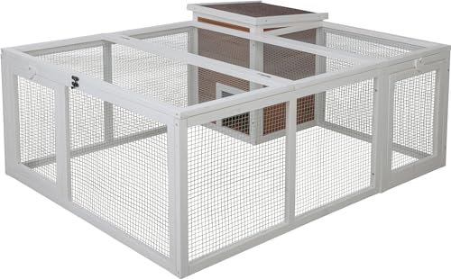 Kerbl Pet Freilaufgehge mit integrierten Unterschluphaus 132x102x59 cm