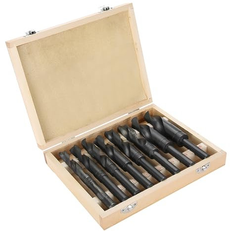 Forets Hélicoïdaux HSS à Tige Réduite, Haute Vitesse, 14 à 25mm, pour Percer le Métal avec Caisse en Bois, 8 Pièces