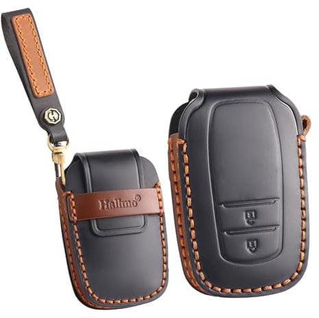 ontto Leder Autoschlüssel Hülle Schlüsselhülle Schlüsseltasche Schutzhülle Schlüsselanhänger Passt für Toyota Corolla Cross GR Yaris Hybrid Hilux Prius CHR RAV4 Suzuki Swace 2 Tasten Zubehör-Schwarz