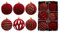 6 x Weihnachtskugel-Ornamente, 8 cm, Beflockungskugel, bruchsichere Dekorationen, Baumkugeln für Urlaub, Hochzeit, Party, Dekoration (rot)