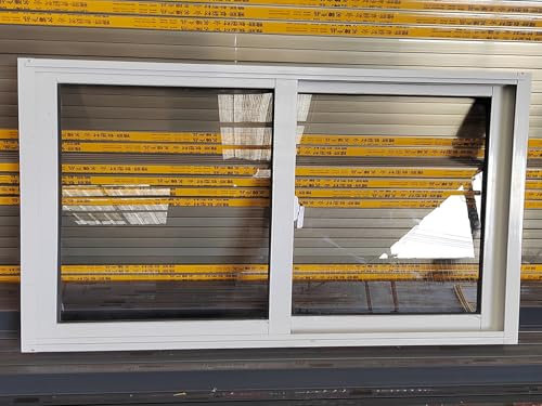 Horizontales Schiebe-Kellerfenster mit Glas und Bildschirm, groß, 127 cm, 127 cm, 70 x 45 cm, verschließbar, für Badezimmer, Garagen und Dachboden, 70 x 45 cm