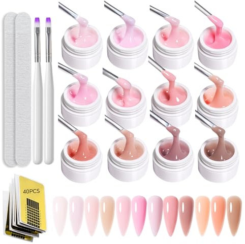 GZSYY Aufbaugel für Gelnägel Builder Gel für Nägel 12 Farben Fiberglas Gel Nägel Builder Nail