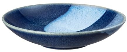Denby - Studio Blue Accent Large Serving Bowl - 2500ml Capacity, 30cm - Dishwasher & Microwave Safe Crockery - Unique Hand Glaze Effect - Versatile Piece - Ceramic Stoneware - Chip & Crack Resistant