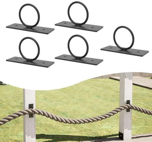 HEEPDD 5 Stück Dekorative Seilstützen, Deckenhaken Zum Aufhängen von Pflanzen, Seilgeländer-Hardware für Hanfseilzäune, Treppengeländer