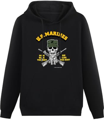 TICABIN U.S. Marines Mess with The Best Army Navy Military Apparel Mens Hoodies Casual Cotton Unisex Black Sweatshirts 3XL